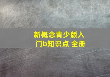 新概念青少版入门b知识点 全册